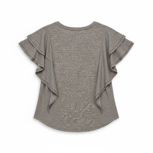 GAP Heather Gray Flutter Sleeve Blouse